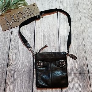 Small black leather coach crossbody bag